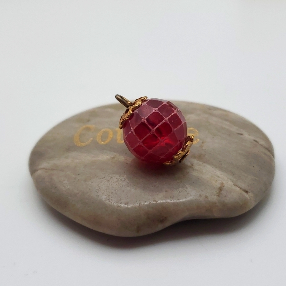 Faceted Crimson orb charm
